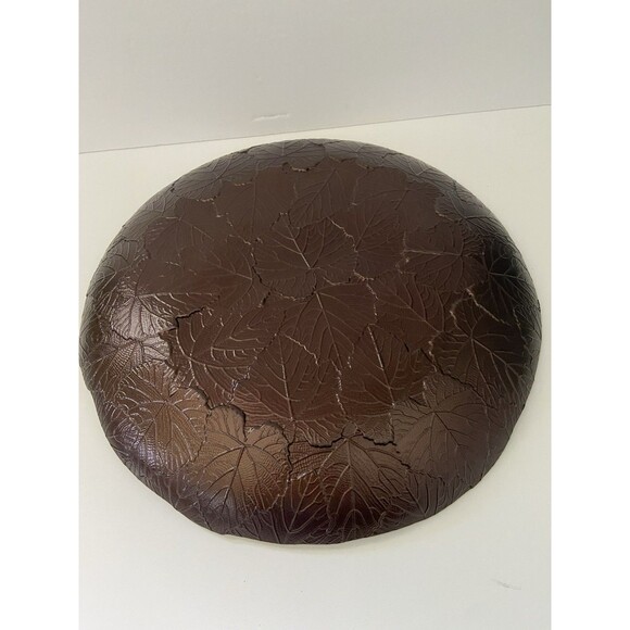 Vintage Iridescent Glass Decorative Plate 14” Diameter Brown Bottom - Picture 3 of 9